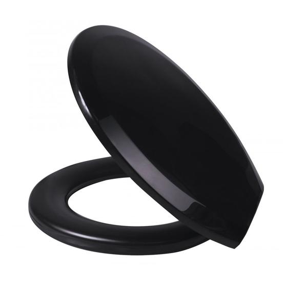 Imagem de Assento Almofadado Plus Slim Oval Preto Tampa Vaso Marcas