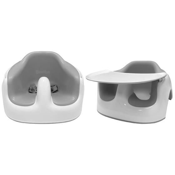 Imagem de Assento de chão para bebês Bumbo Lite Cool Grey com bandeja de 3 a 12 meses