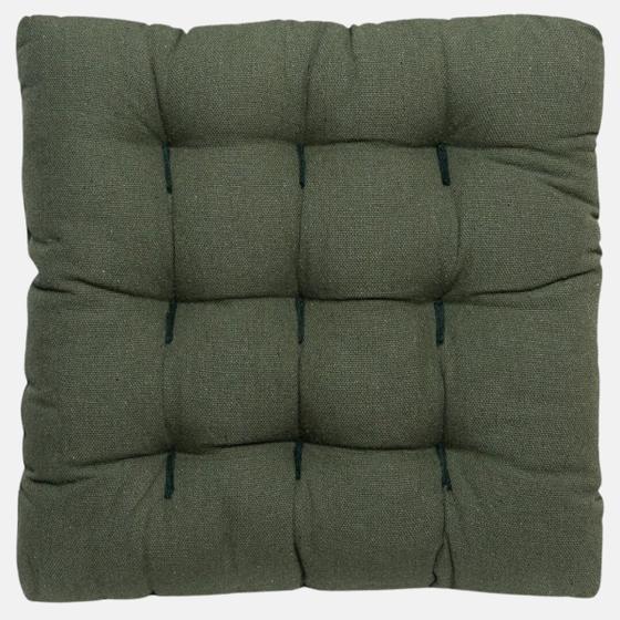 Imagem de Assento Para Cadeira Futon Confort Com Fitas Para Amarrar Pallet Banco Banqueta Encosto Macio 40x40cm 100% Algodão