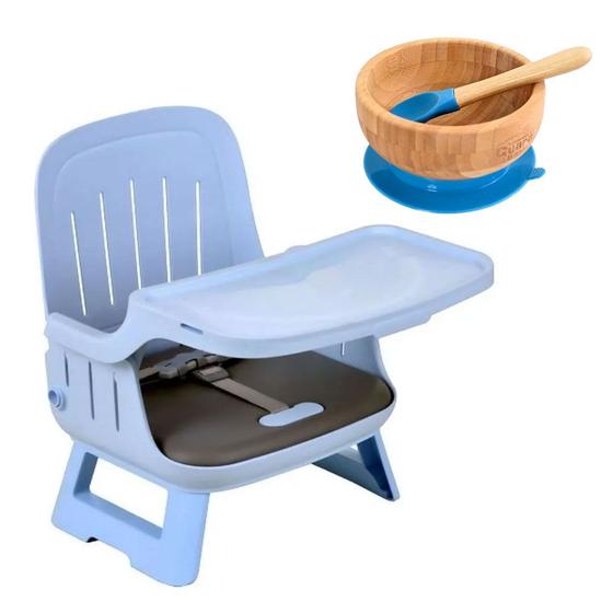 Imagem de Assento Para Refeição Kiwi Azul Com Tigela De Bambu