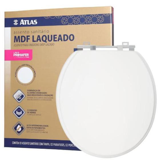 Imagem de Assento Privada Atlas Oval Universal MDF Laqueado Branco