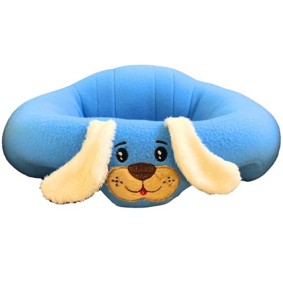 Imagem de Assento Puff Cachorro Azul Para Bebe Poltrona De Pelúcia Infantil Com Enchimento Conforto Deluxe