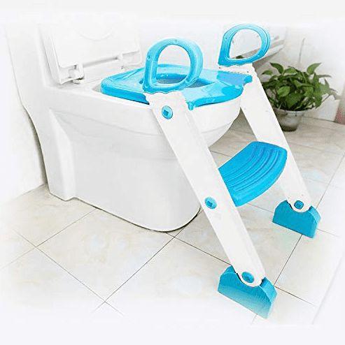 Imagem de Assento Redutor Com Escada Toilet Training Azul Kababy