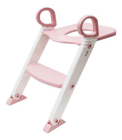 Imagem de Assento Redutor Escada Trono Infantil Vaso Sanitario Rosa