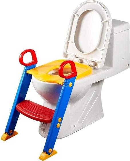 Imagem de Assento Redutor Infantil com Escada para Vaso Sanitário Colorido Multmaxx