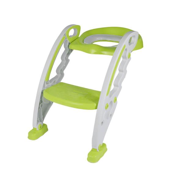 Imagem de Assento Redutor Infantil com Escada para Vaso Sanitário Verde - Multmaxx