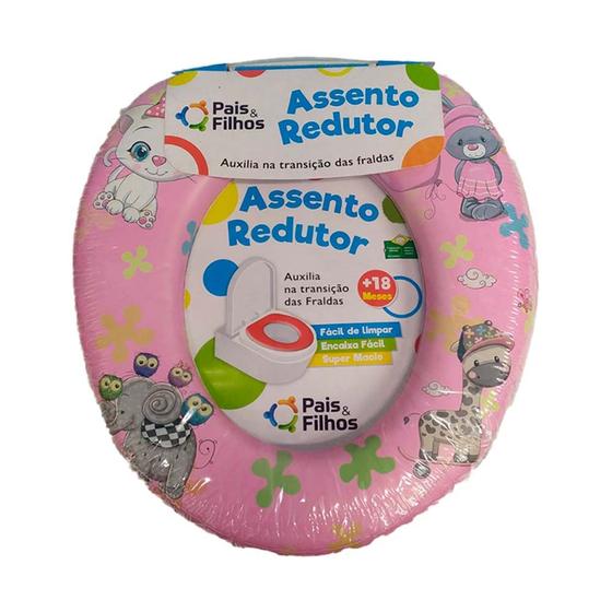 Imagem de Assento Redutor Infantil para Bebê - Animais - Rosa - Pais e Filhos