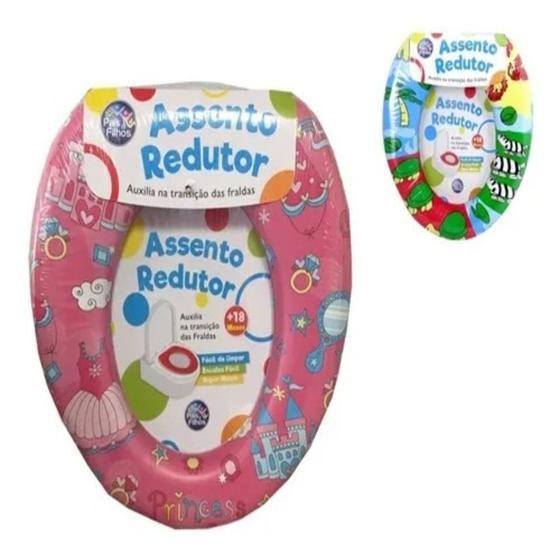 Imagem de Assento redutor sanitário infantil espuma acolchoada para meninos e meninas