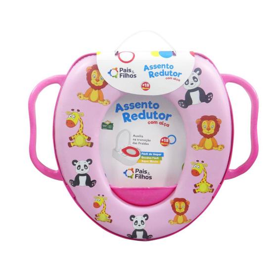 Imagem de Assento redutor vaso sanitário infantil bebe macio adaptador com alça