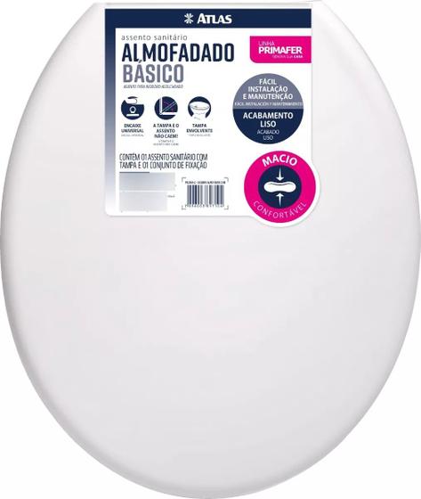 Assento Sanitário Almofadado Básico Branco Atlas Menor preço em Assento Sanitário Almofadado Básico Branco Atlas