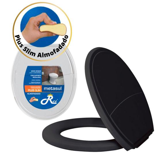 Imagem de Assento Sanitário Almofadado Basico Oval Plus Slim Universal
