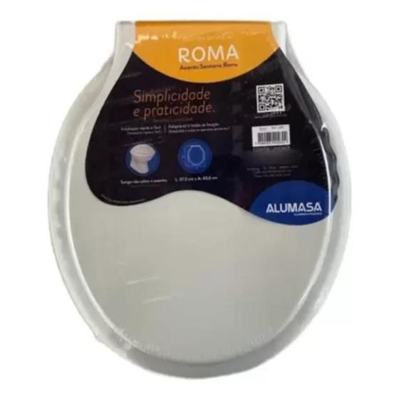 Imagem de Assento Sanitário Almofadado Clássico Plástico Branco com Kit Fixação - Atlas