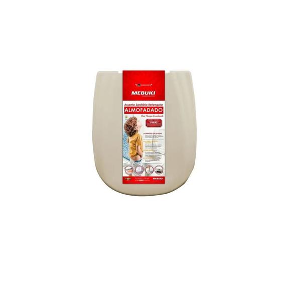 Imagem de Assento Sanitário Almofadado com Tampa - Mebuki Retangular