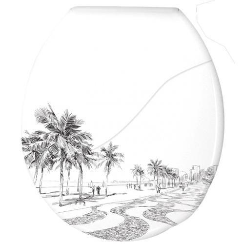 Imagem de Assento Sanitário Almofadado Oval Bellart Decor Copacabana Branco Durin