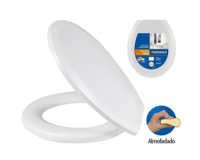 Imagem de Assento sanitario almofadado oval branco - METASUL