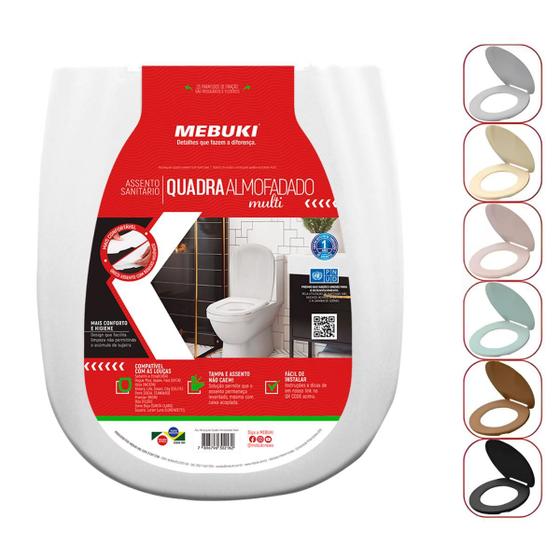 Imagem de Assento Sanitário Almofadado Retangular Loren Luna Para Vaso Lorenzetti 1.6gpf 6.0lpf