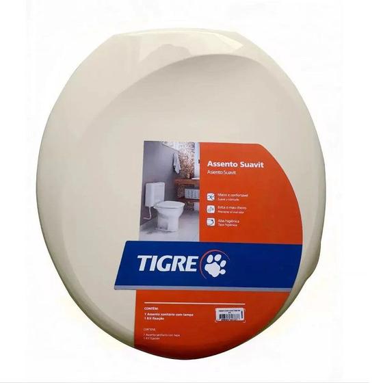 Assento Sanitário Almofadado Suavit Bege - TIGRE Menor preço em Assento Sanitário Almofadado Suavit Bege - TIGRE