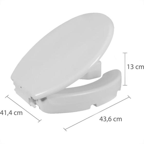 Imagem de Assento Sanitario Astra Com Acessibilidade Elevado 13,0Cm Com Trava Arco E Tampa - Tae13/T
