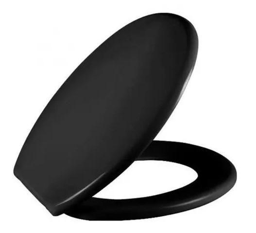 Imagem de Assento Sanitario Astra Oval Slim Almofadado Preto