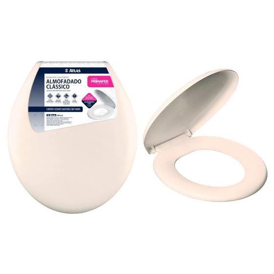 Assento Sanitário Atlas Almofadado Clássico, Primafer, Bege Menor preço em Assento Sanitário Atlas Almofadado Clássico, Primafer, Bege