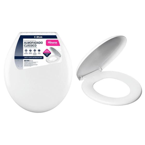 Imagem de Assento Sanitário Atlas Almofadado Clássico, Primafer, Branco