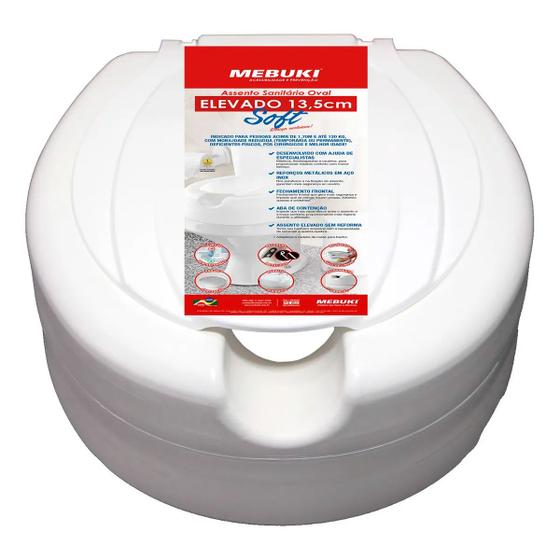 Assento Sanitário Banheiro Elevado 13,5cm Com Tampa Mebuki Menor preço em Assento Sanitário Banheiro Elevado 13,5cm Com Tampa Mebuki