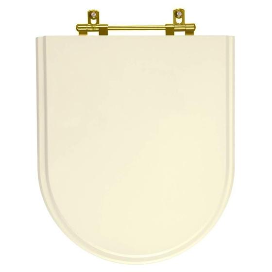 Imagem de Assento Sanitário Carrara Creme para vaso Deca Com Ferragem Dourada