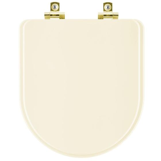 Imagem de Assento Sanitário com Amortecedor Belle Epoque Creme para vaso Deca com Ferragem Dourada