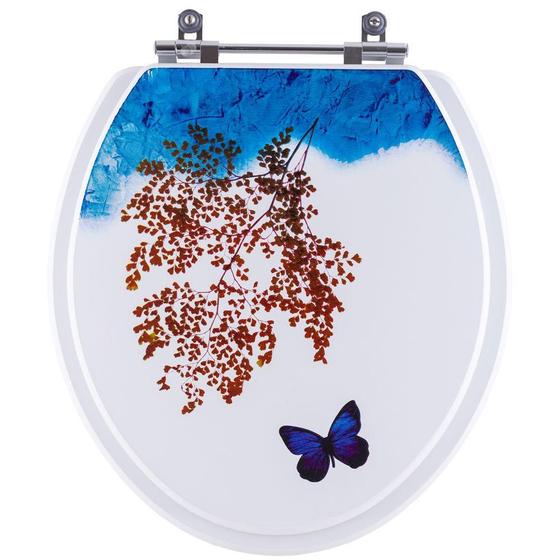 Imagem de Assento Sanitário Decorado Borboleta Oval para vaso Celite