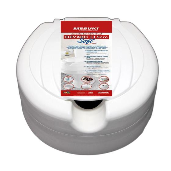 Assento Sanitário Elevado 13,5Cm Soft Branco - Mebuki Menor preço em Assento Sanitário Elevado 13,5Cm Soft Branco - Mebuki