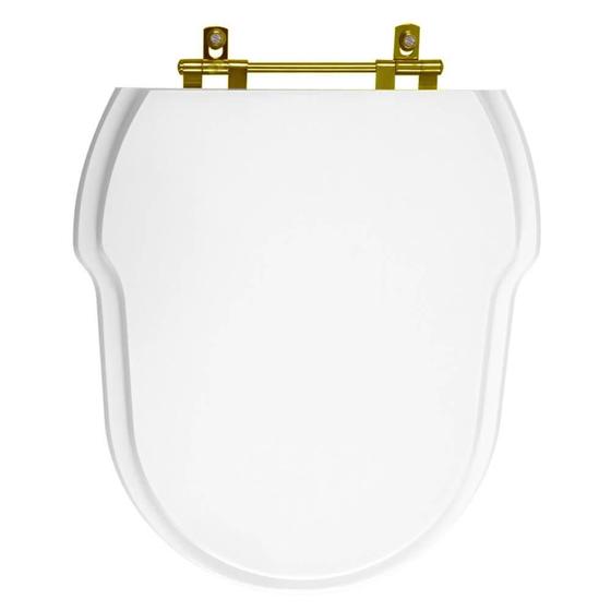 Assento Sanitario Hampton Branco Para Vaso Incepa Com Ferragem Dourada Menor preço em Assento Sanitario Hampton Branco Para Vaso Incepa Com Ferragem Dourada