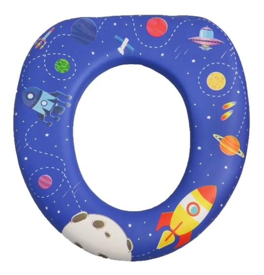 Imagem de Assento Sanitário Infantil Decorado Astronauta Espuma Redutor para Vaso Sanitário Oval