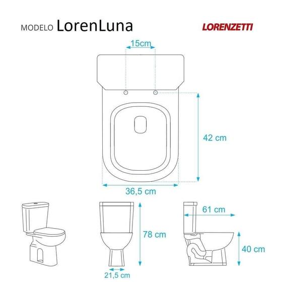 Imagem de Assento Sanitário Loren Luna Branco para vaso Lorenzetti 6lpf