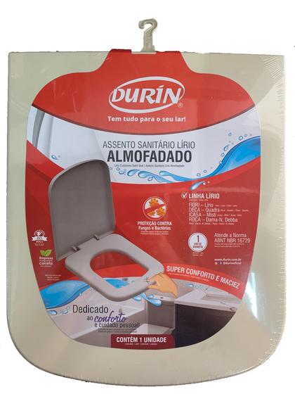 Assento Sanitário Luxo Lírio Almofadado Bege Durin 10831 Menor preço em Assento Sanitário Luxo Lírio Almofadado Bege Durin 10831