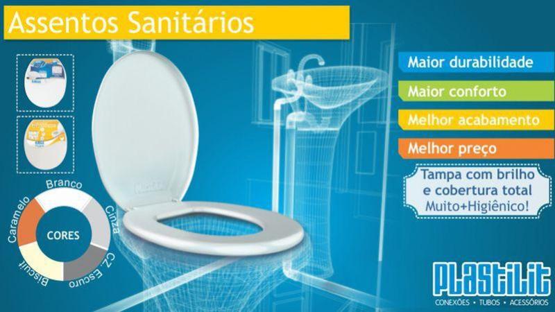 Imagem de Assento Sanitario OVAL Almofadado Bege Biscuit Plastilit