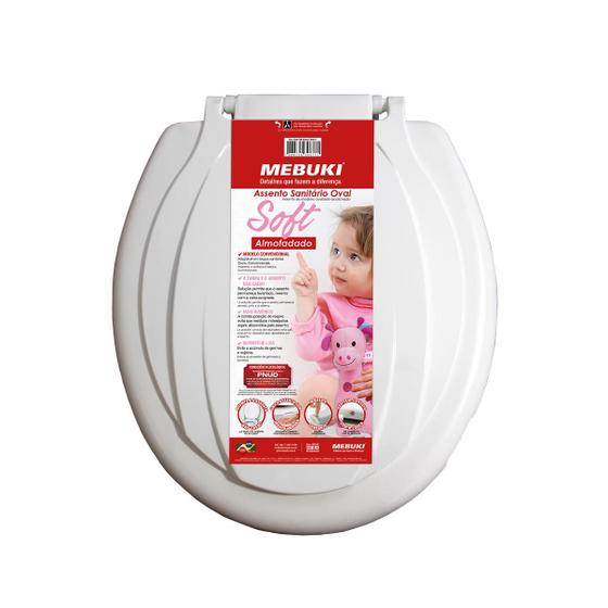 Assento Sanitário Oval Soft Almofadado - Mebuki Menor preço em Assento Sanitário Oval Soft Almofadado - Mebuki