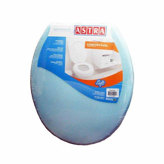 Imagem de Assento Sanitário Plástico Oval Azul Claro Astra