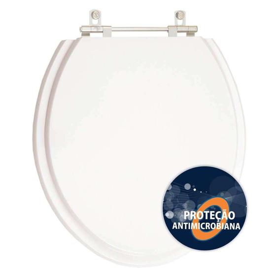 Imagem de Assento Sanitario Poliester Antibacteriano Convencional Oval Branco Para Vaso Celite