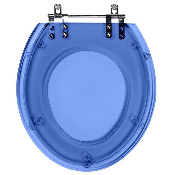 Assento Sanitário Poliéster Colonial Azul Transparente para Vaso Hervy Menor preço em Assento Sanitário Poliéster Colonial Azul Transparente para Vaso Hervy