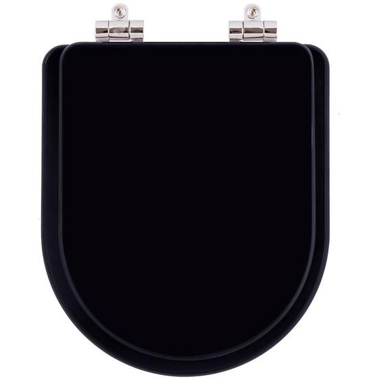 Assento Sanitário Poliéster com Amortecedor Carrara Ébano Fosco (Preto) Para Vaso Deca Menor preço em Assento Sanitário Poliéster com Amortecedor Carrara Ébano Fosco (Preto) Para Vaso Deca
