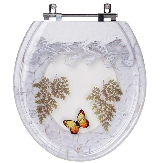 Assento Sanitário Poliéster Decorado Borboleta Avalon para Vaso Ideal Standard Menor preço em Assento Sanitário Poliéster Decorado Borboleta Avalon para Vaso Ideal Standard