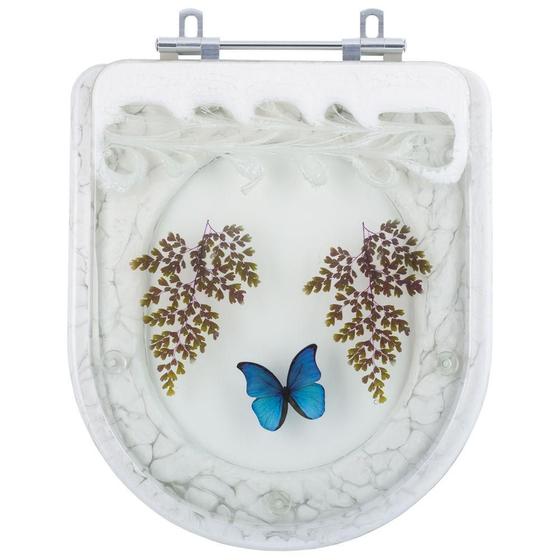 Assento Sanitario Poliester Decorado Borboleta Carrara para Vaso Deca Menor preço em Assento Sanitario Poliester Decorado Borboleta Carrara para Vaso Deca