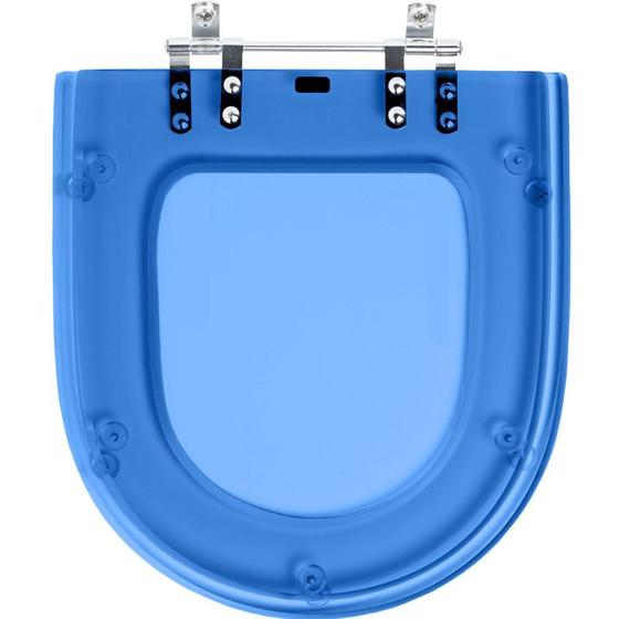 Assento Sanitário Poliéster Riviera Azul Transparente para vaso Celite Menor preço em Assento Sanitário Poliéster Riviera Azul Transparente para vaso Celite
