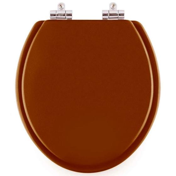 Imagem de Assento Sanitário Poliester Soft Close Convencional / Oval Caramelo para vaso Deca