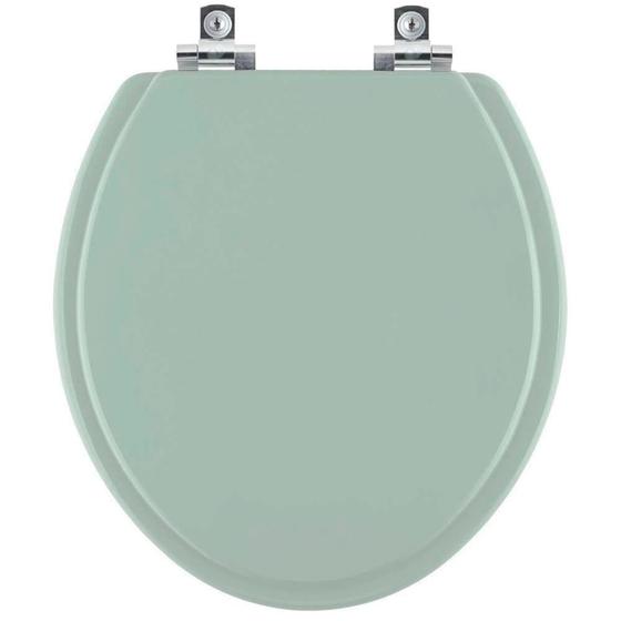 Imagem de Assento Sanitário Soft Close Convencional Oval Verde Agua para vaso Celite