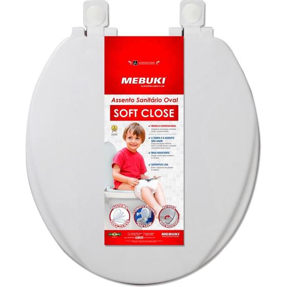 Imagem de Assento Sanitário Soft Close Oval Convencional Branco Mebuki