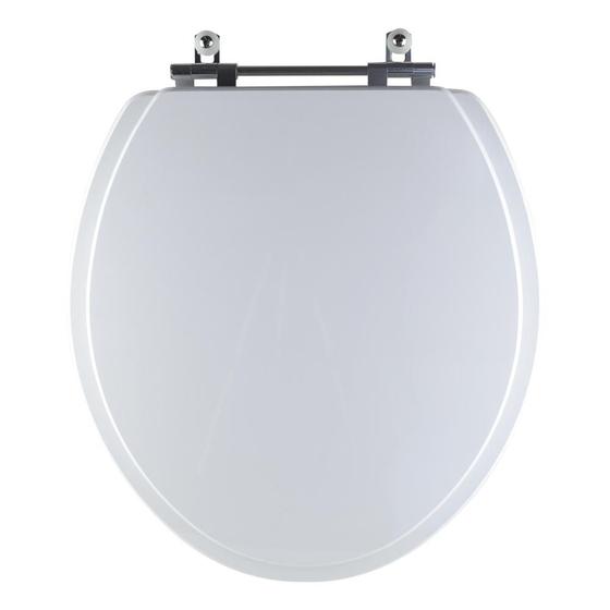 Imagem de Assento Sanitário Tampa de Vaso Branco MDF Laqueado Oval Convencional para bacia Icasa