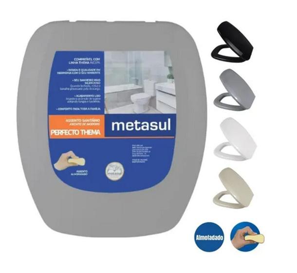 Assento sanitário THEMA CINZA CLARO METASUL Menor preço em Assento sanitário THEMA CINZA CLARO METASUL