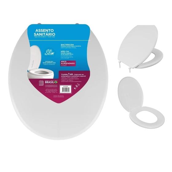 Assento Tampa De Vaso Oval Universal Slim Almofadado Branco Para Deca Icasa Logosa Celite Menor preço em Assento Tampa De Vaso Oval Universal Slim Almofadado Branco Para Deca Icasa Logosa Celite