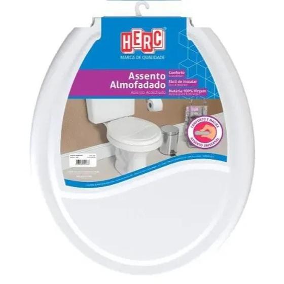 Imagem de Assento Tampa Vaso Sanitário Almofadado Universal Oval - Herc